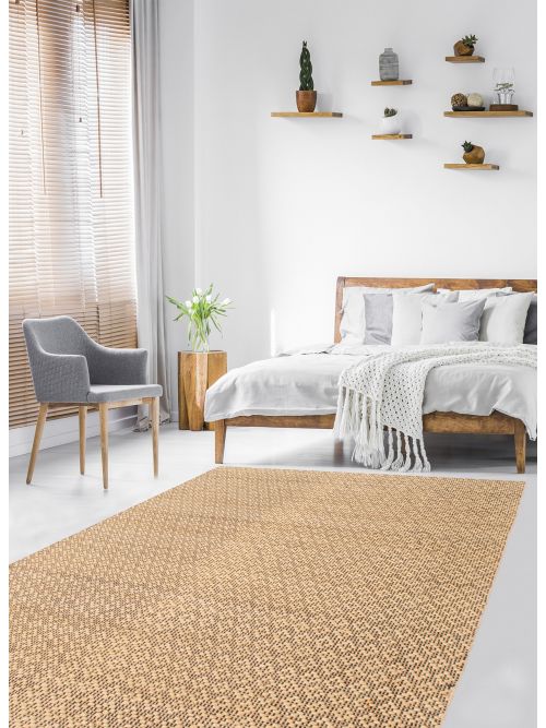 Indian Palas Denizli 5'5" x 7'5" Flat-Weave Jute Kilim 