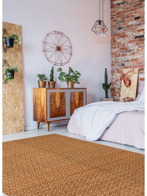 Indian Palas Denizli 5'5" x 7'5" Flat-Weave Jute Kilim 