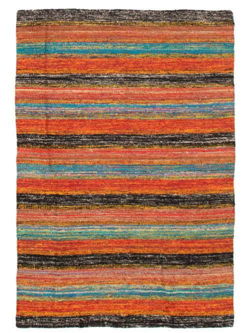 Indian Sari Silk 4'6" x 6'6" Flat-Weave Silk Kilim 