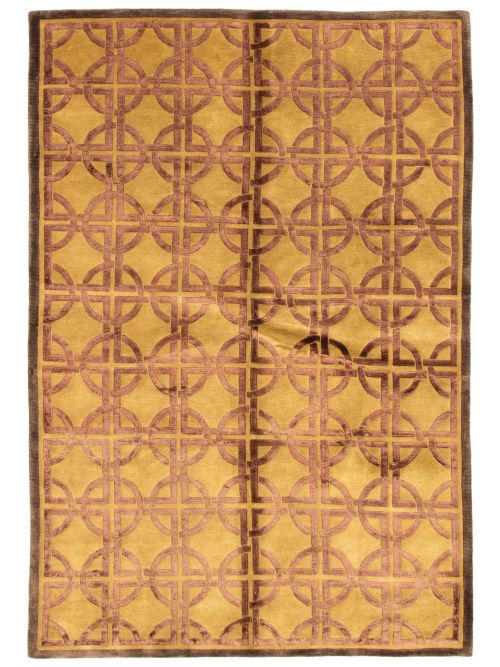 Nepal Silk Touch 5'8" x 8'4" Hand-knotted Silk, Wool Rug 