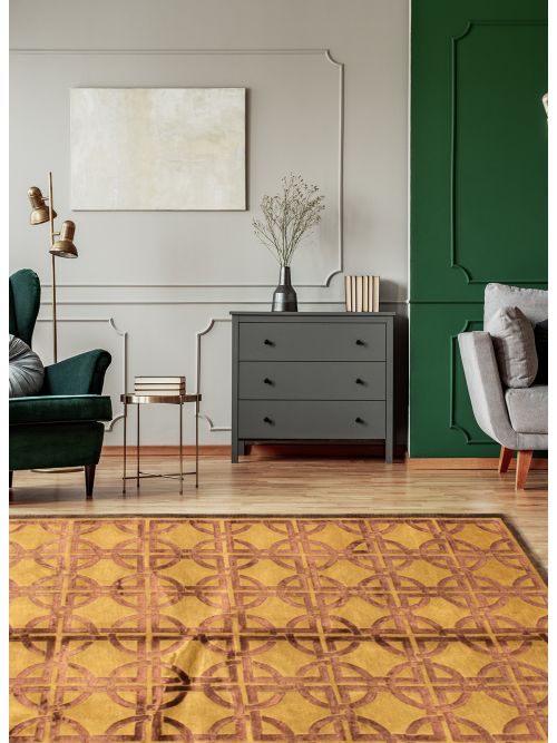 Nepal Silk Touch 5'8" x 8'4" Hand-knotted Silk, Wool Rug 