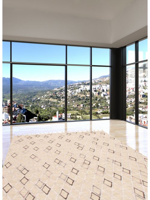 Indian Kalista 7'10" x 9'10" Flat-Weave Silk, Wool Kilim 