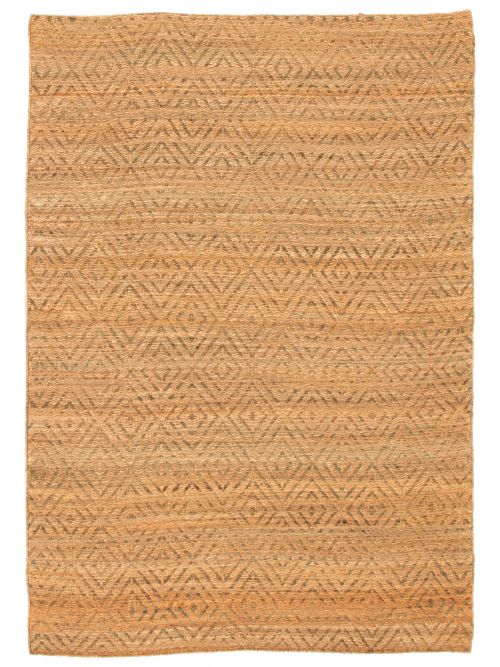 Indian Palas Denizli 5'5" x 7'7" Flat-Weave Jute Kilim 