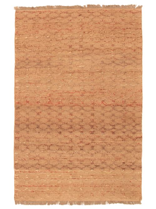 Indian Palas Denizli 5'3" x 7'9" Flat-Weave Jute Kilim 