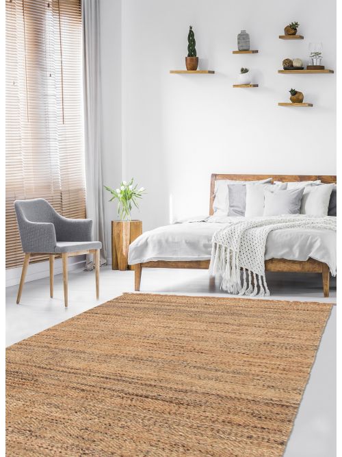 Indian Palas Denizli 5'5" x 7'7" Flat-Weave Jute Kilim 