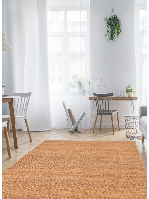 Indian Palas Denizli 5'5" x 7'5" Flat-Weave Jute Kilim 