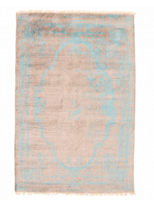 Tapis la seda 5'1" x 7'6" en laine & soie artificielle