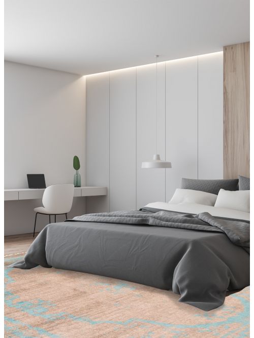 Tapis la seda 5'1" x 7'6" en laine & soie artificielle