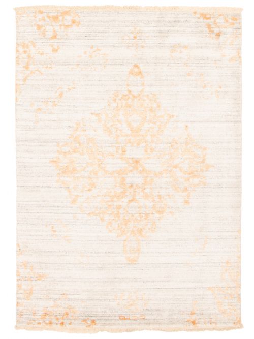 Indian La Seda 5'3" x 7'5" Hand-knotted Silk & Wool Rug 