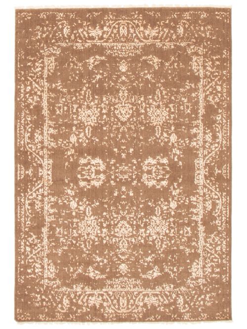 Indian La Seda 5'2" x 7'5" Hand-knotted Silk & Wool Rug 