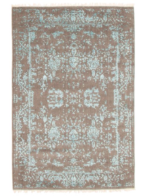 Tapis la seda 4'5" x 6'7" en laine & soie artificielle