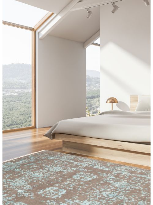 Tapis la seda 4'5" x 6'7" en laine & soie artificielle
