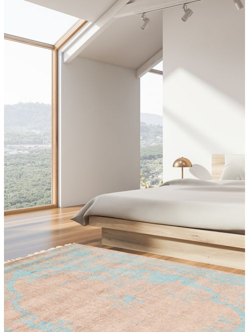 Tapis la seda 4'5" x 6'5" en laine & soie artificielle