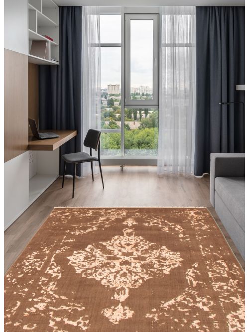 Indian La Seda 5'1" x 7'4" Hand-knotted Silk & Wool Rug 