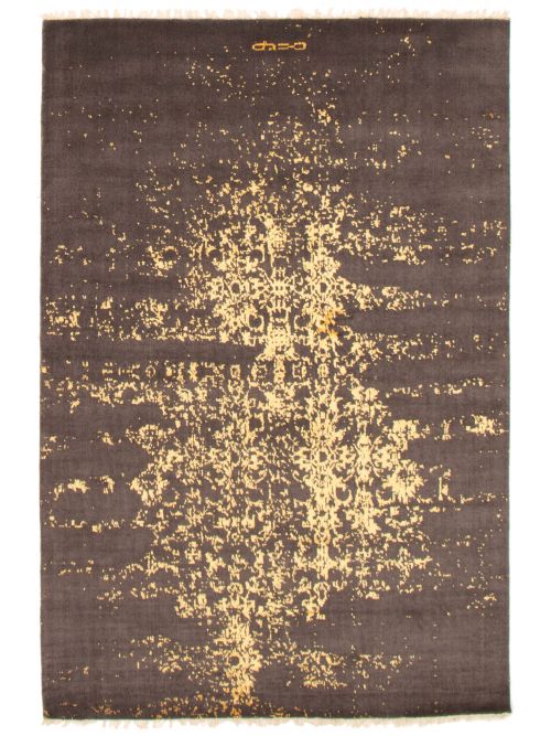 Indian La Seda 5'1" x 7'7" Hand-knotted Silk & Wool Rug 