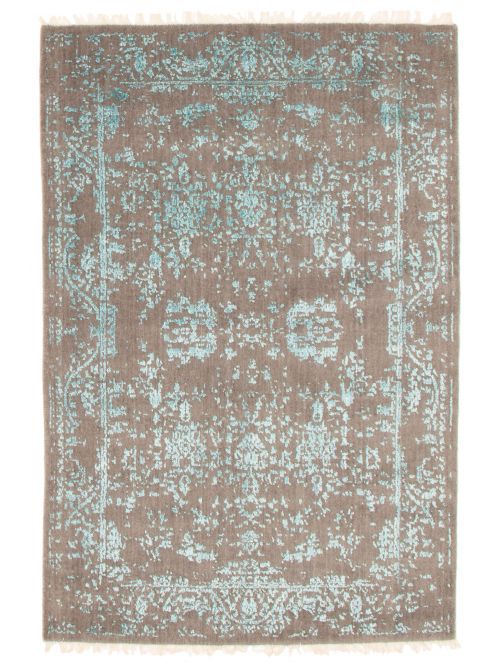 Tapis la seda 4'5" x 6'8" en laine & soie artificielle