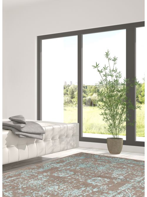 Tapis la seda 4'5" x 6'8" en laine & soie artificielle