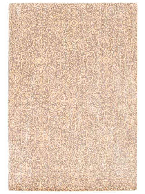 Indian La Seda 5'1" x 7'7" Hand-knotted Viscose & Wool Rug 