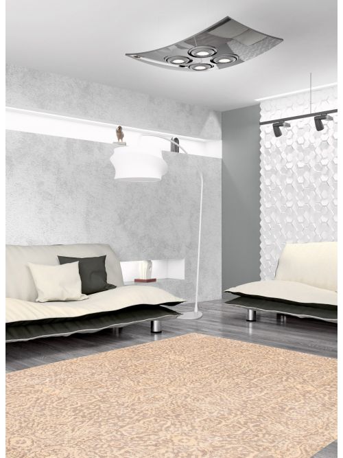 Indian La Seda 5'1" x 7'7" Hand-knotted Viscose & Wool Rug 