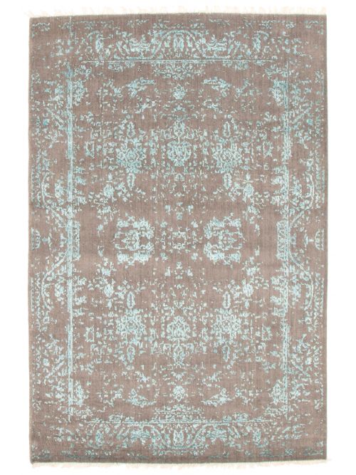 Tapis la seda 5'1" x 7'7" en laine & soie artificielle