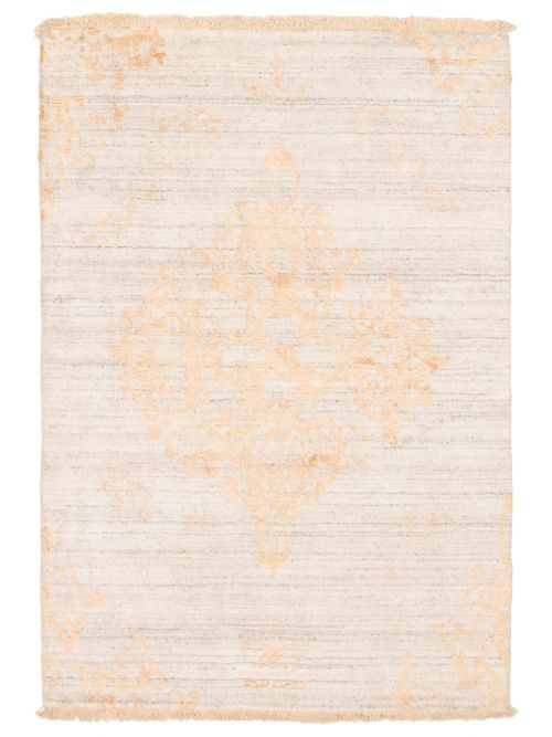 Indian La Seda 4'6" x 6'4" Hand-knotted Silk & Wool Rug 