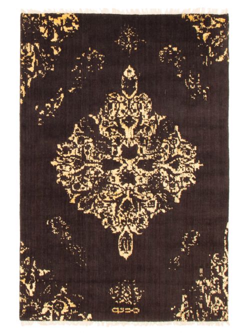 Tapis la seda 4'6" x 6'5" en laine & soie artificielle
