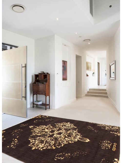 Tapis la seda 4'6" x 6'5" en laine & soie artificielle