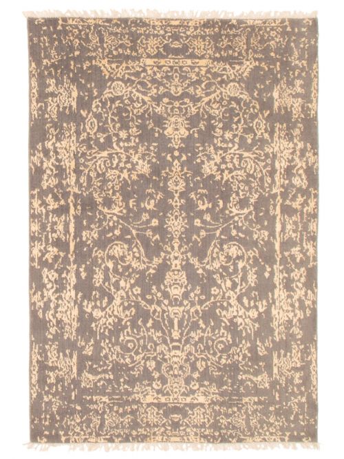 Tapis la seda 4'5" x 6'7" en laine & soie artificielle