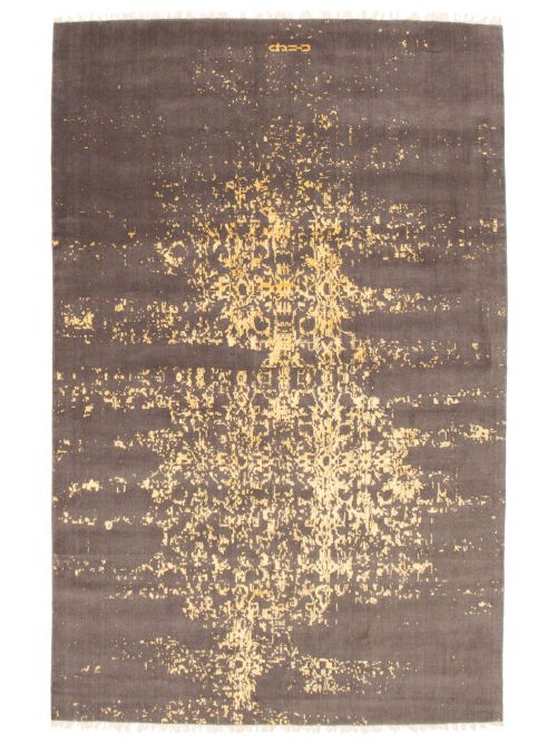 Tapis la seda 6'4" x 9'6" en laine & soie artificielle