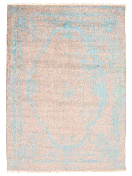 Tapis la seda 6'5" x 9'1" en laine & soie artificielle