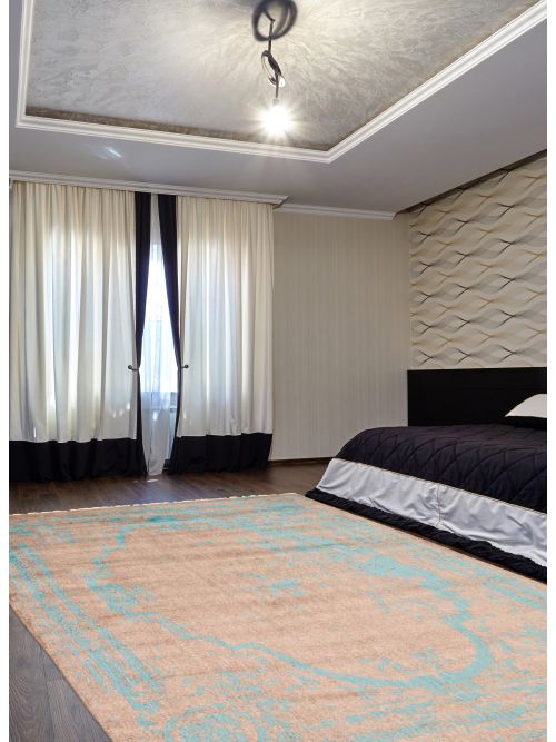 Tapis la seda 6'5" x 9'1" en laine & soie artificielle