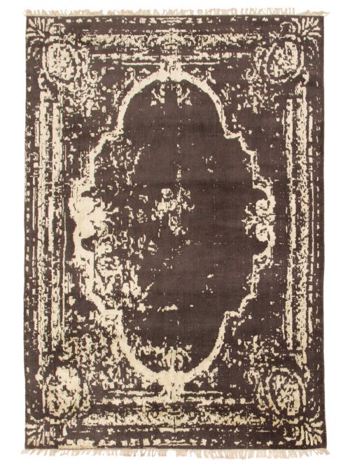 Tapis la seda 6'4" x 9'3" en laine & soie artificielle