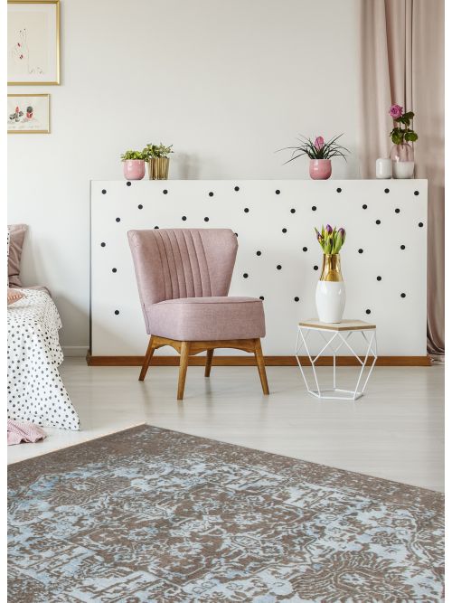 Tapis la seda 5'1" x 7'6" en laine & soie artificielle