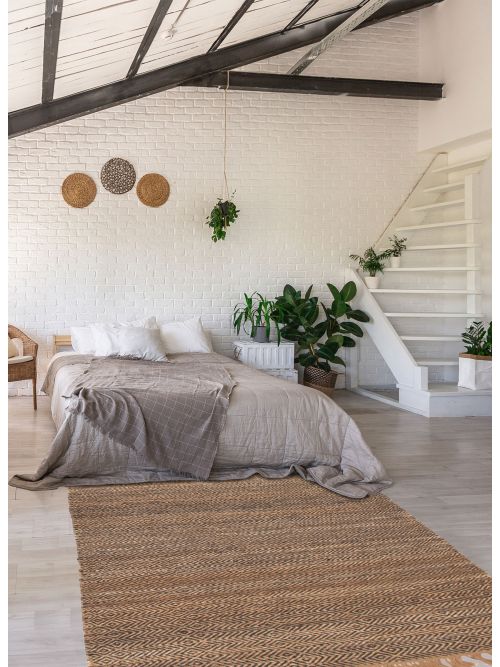 Indian Palas Denizli 5'3" x 7'7" Flat-Weave Jute Kilim 