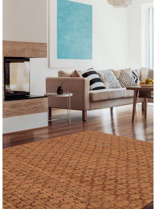 Indian Palas Denizli 5'4" x 7'7" Flat-Weave Jute Kilim 