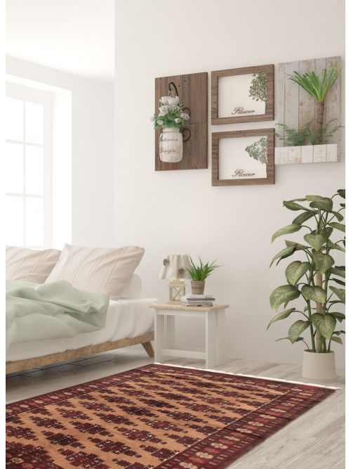Turkmenistan Turkman 4'5" x 6'4" Hand-knotted Wool Rug 