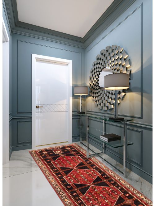 Persian Syle 3'5" x 8'11" Hand-knotted Wool Rug 