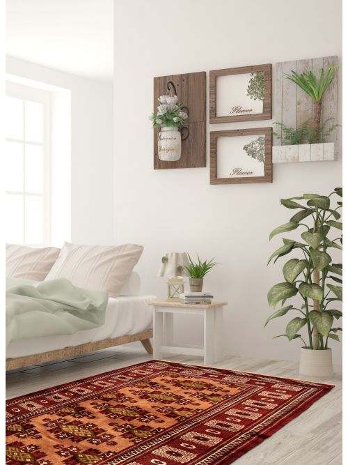 Turkmenistan Turkman 3'11" x 7'3" Hand-knotted Wool Rug 