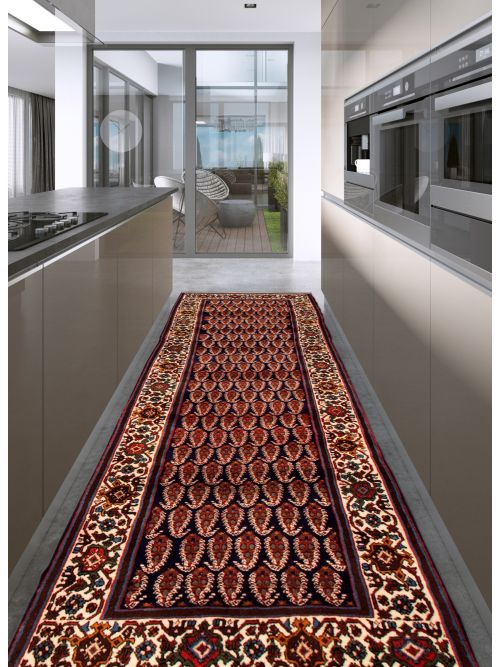 Persian Style 3'4" x 10'2" Hand-knotted Wool Rug 