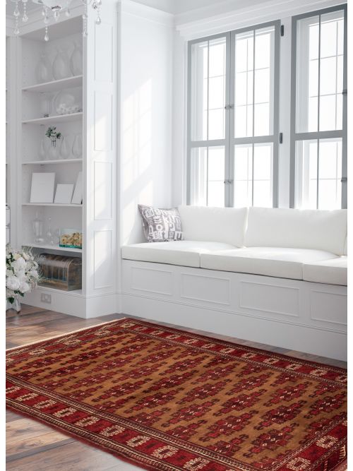 Turkmenistan Turkman 3'9" x 7'5" Hand-knotted Wool Rug 