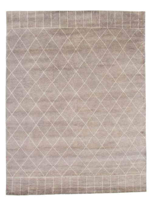 Indian Arlequin 9'2" x 12'1" Hand-knotted Wool Rug 