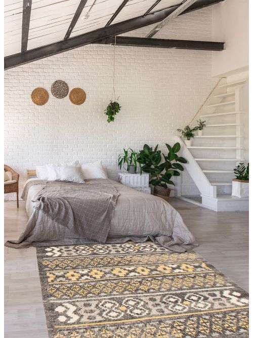 Tapis arlequin 5'5" x 7'7" en laine