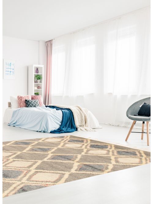 Tapis arlequin 5'4" x 7'5" en laine