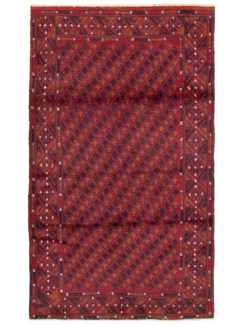 Afghan Teimani 3'11" x 6'4" Hand-knotted Wool Rug 