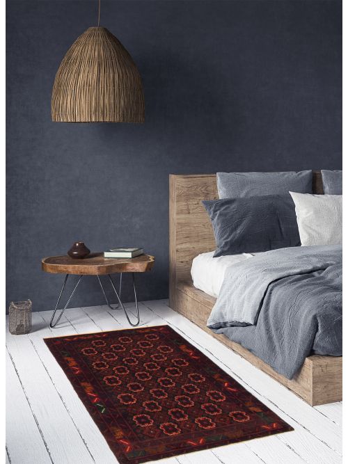 Afghan Teimani 2'10" x 4'7" Hand-knotted Wool Rug 