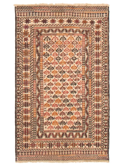 Afghan Shiravan SMK 3'11" x 6'6" Flat-Weave Wool Tapestry Kilim 