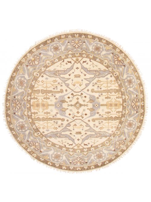 Indian Royal Oushak 9'8" x 9'8" Hand-knotted Wool Rug 