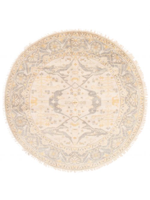 Indian Royal Oushak 9'0" x 9'0" Hand-knotted Wool Rug 