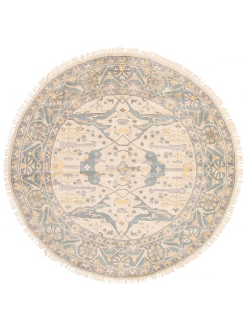 Indian Royal Oushak 8'11" x 8'11" Hand-knotted Wool Rug 