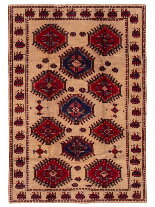 Afghan Rizbaft 6'2" x 9'0" Hand-knotted Wool Rug 